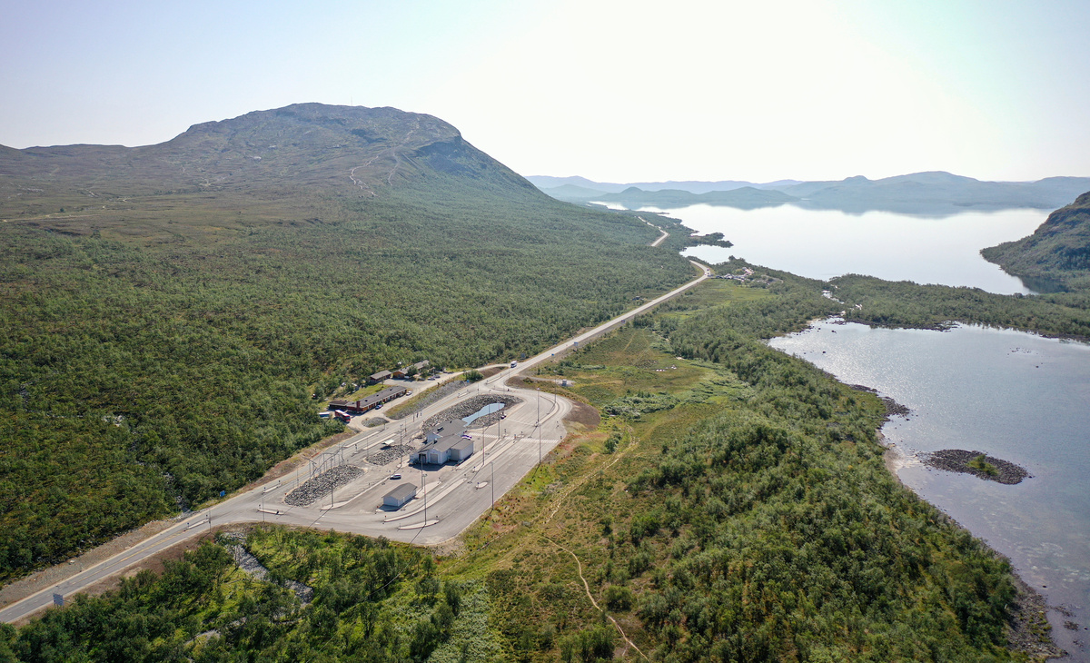 Kilpisjärven rajaylityspaikka ilmasta kuvattuna