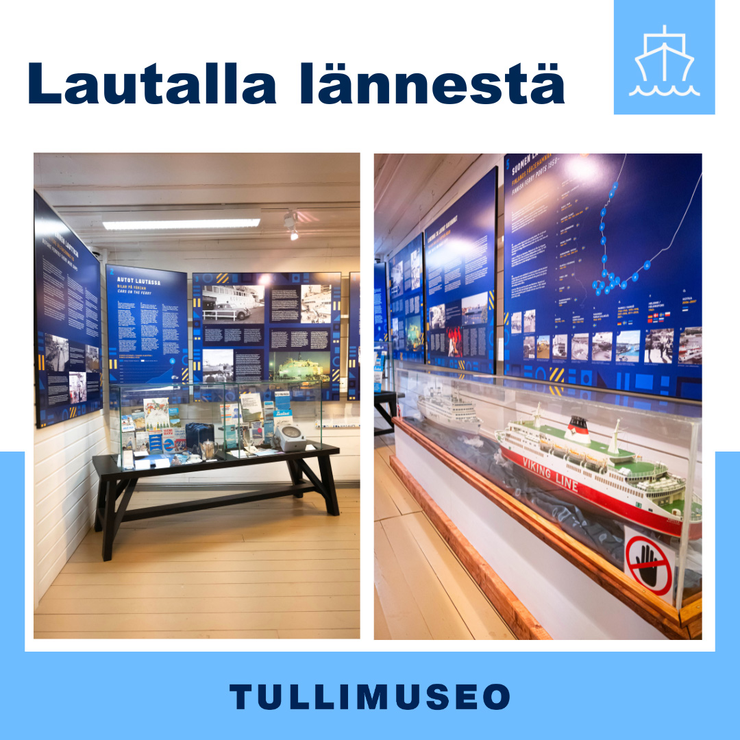 Lautalla lännestä -näyttelyn mainoskuva Tullimuseolta