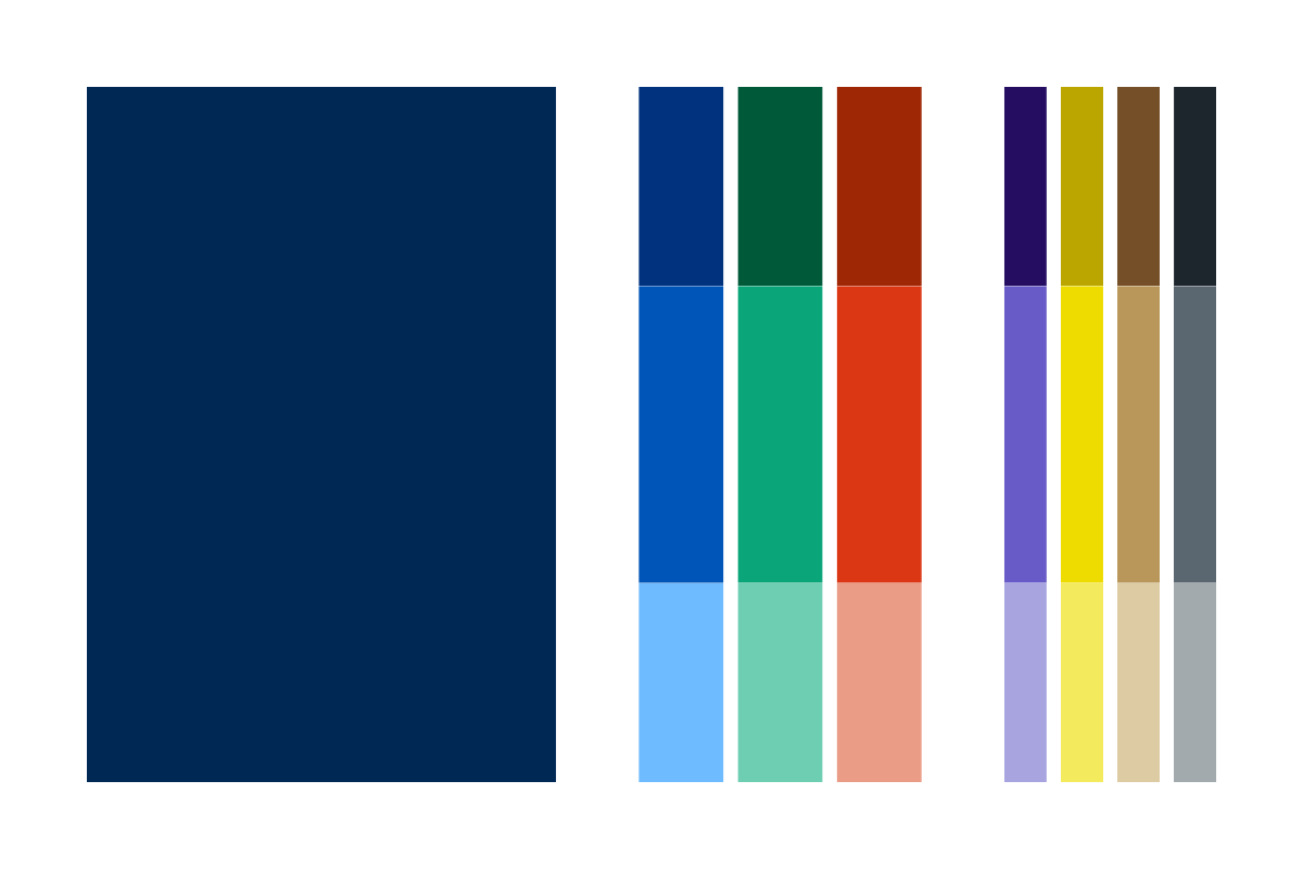 Bild av Tullens nya färger och deras olika toner.