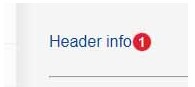 “Header info" button