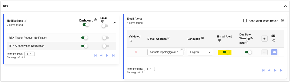 ​​​​​​​System field for email settings.