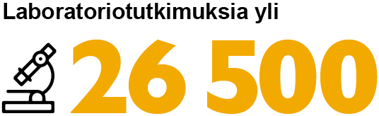 Laboratoriotutkimuksia yli 26 5000.