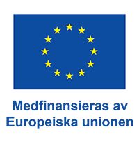 Europeiska unionens flagga, med följande text: Medfinansieras av Europeiska Unionen