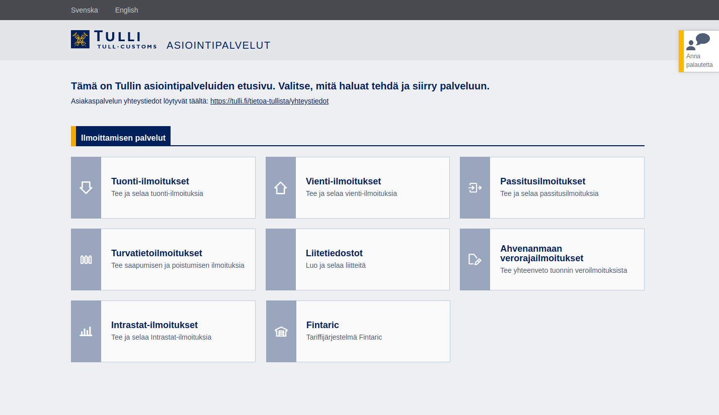 Tullin Asiointipalveluiden Etusivu Uudistuu - Artikkeli - Tulli